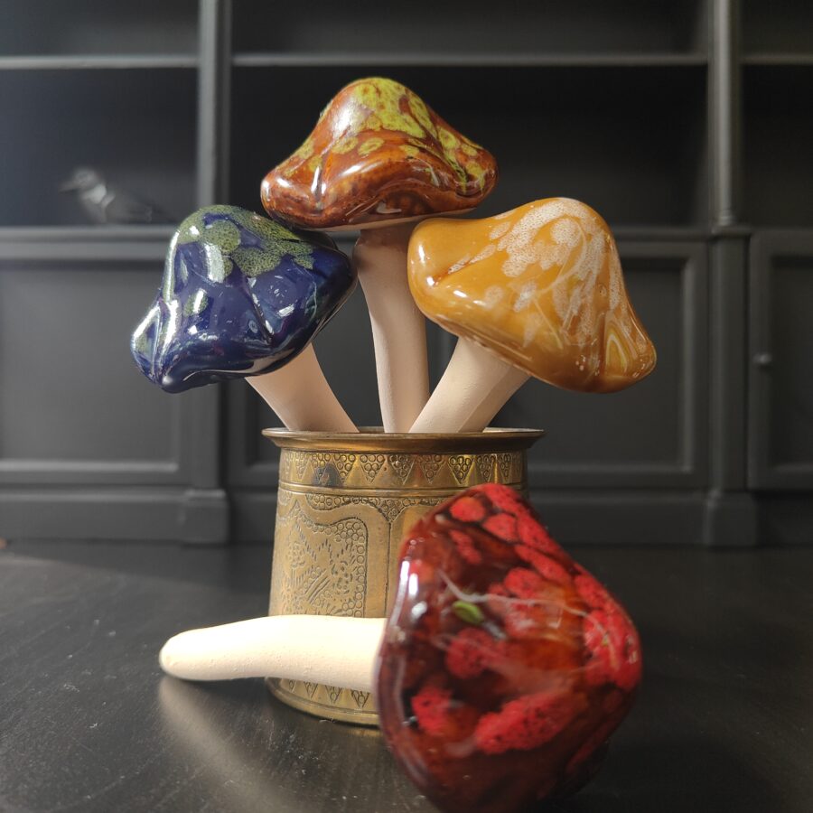 Glazed Plant Pot Mushrooms